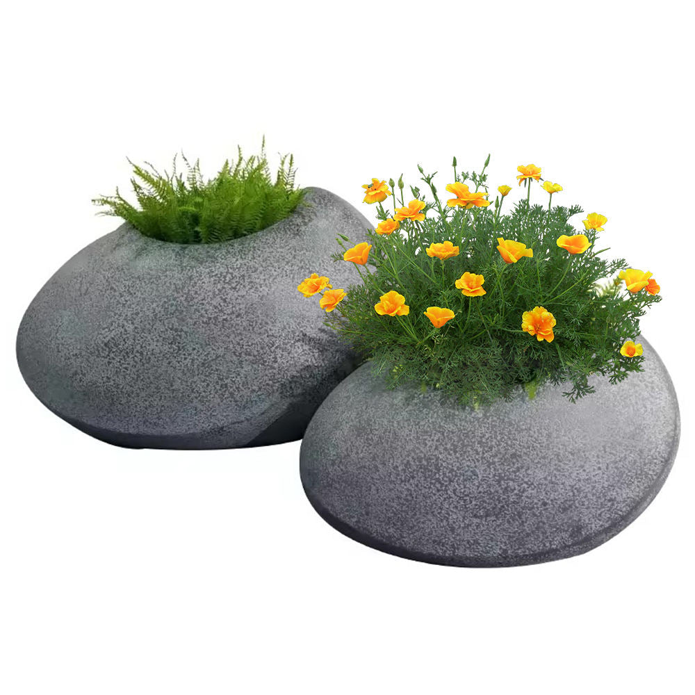Modern Pebble-Shaped Planter Pot – Decorative Indoor & Outdoor Garden Planter