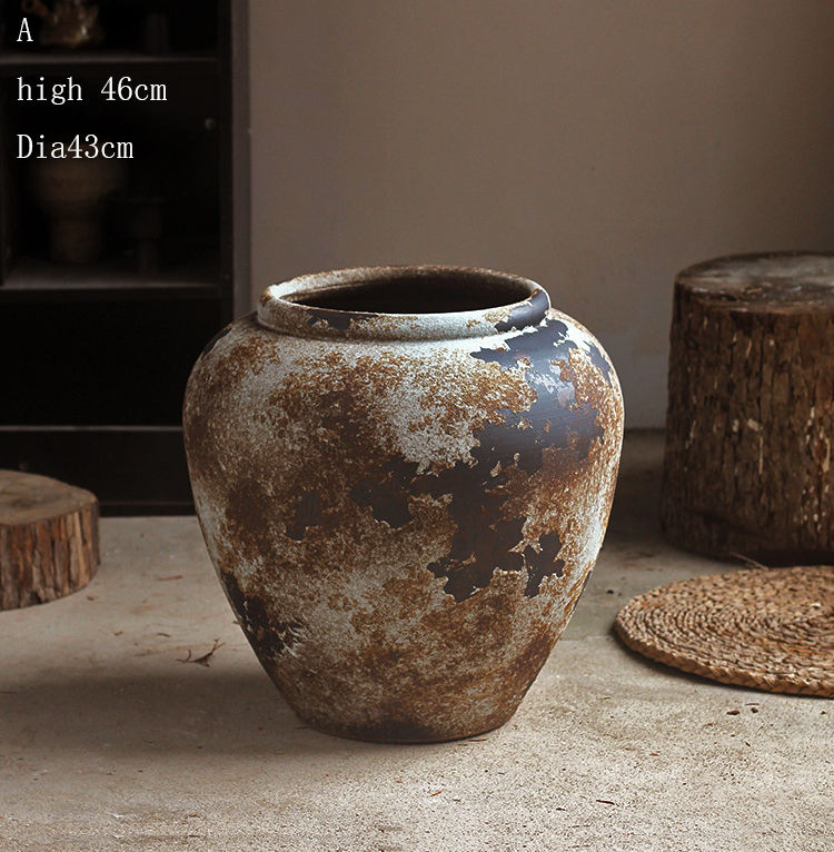 Vintage Rustic Decorative Planter Pot – Large Indoor & Outdoor Garden Planter