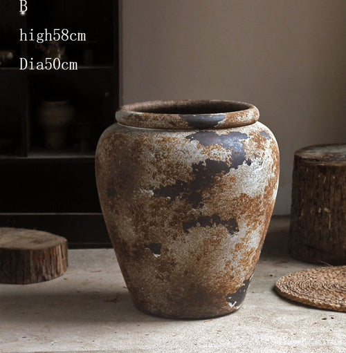 Vintage Rustic Decorative Planter Pot – Large Indoor & Outdoor Garden Planter